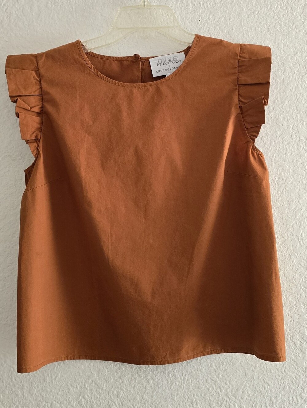 Mare Mare × Anthropologie Cotton Top Size Small Rust Brown